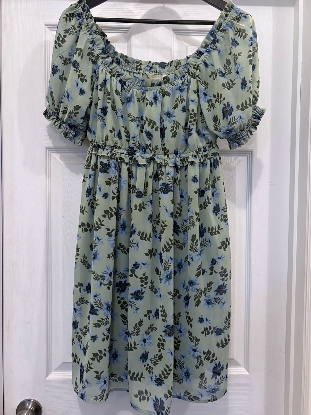 Beyond Words Puff-Sleeve/off shoulder Dress